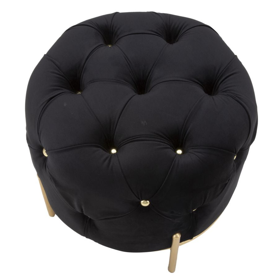 Tabure diamond glam black cm ø 45x40