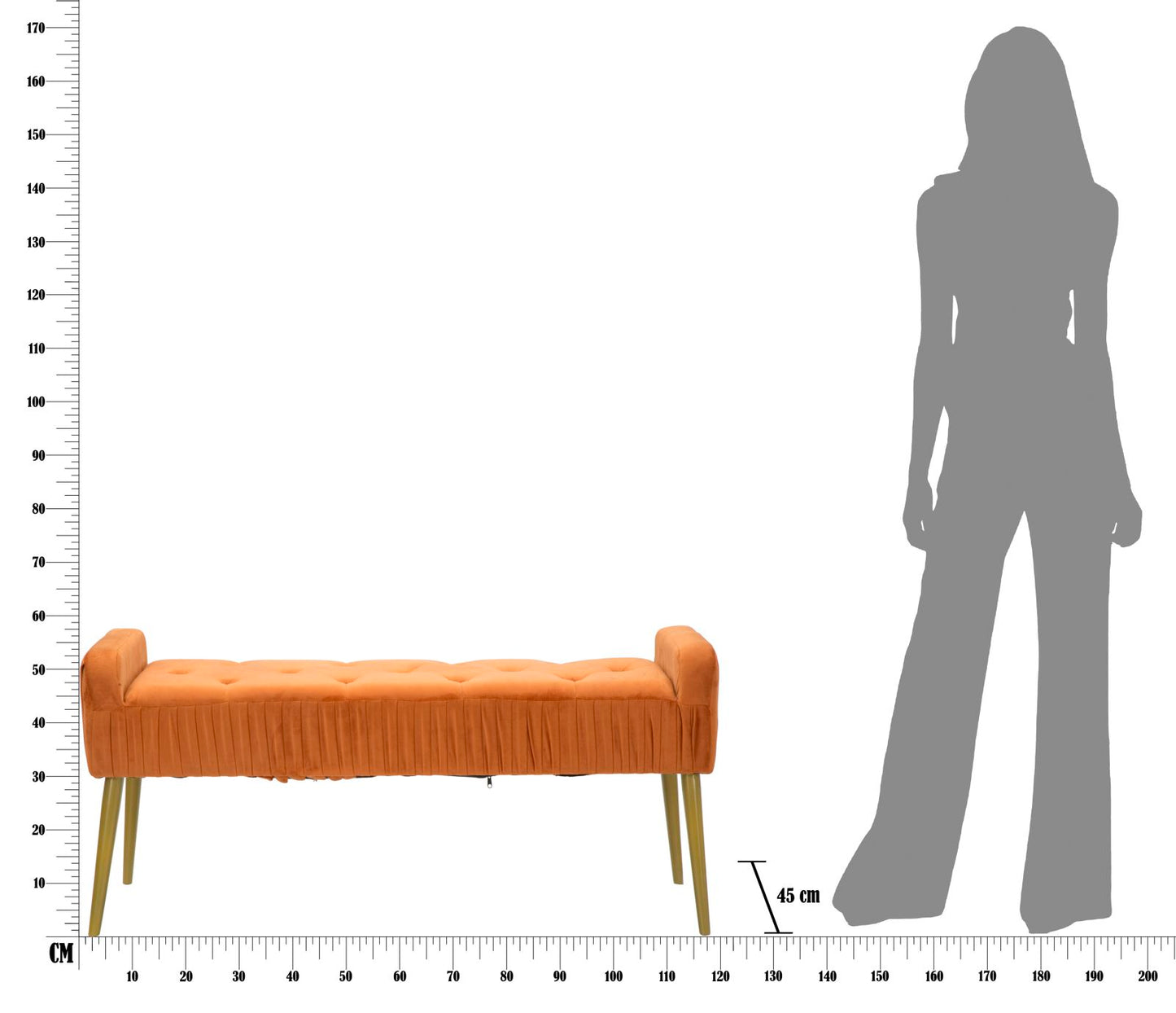 Klupica lady rust cm 120x45x55