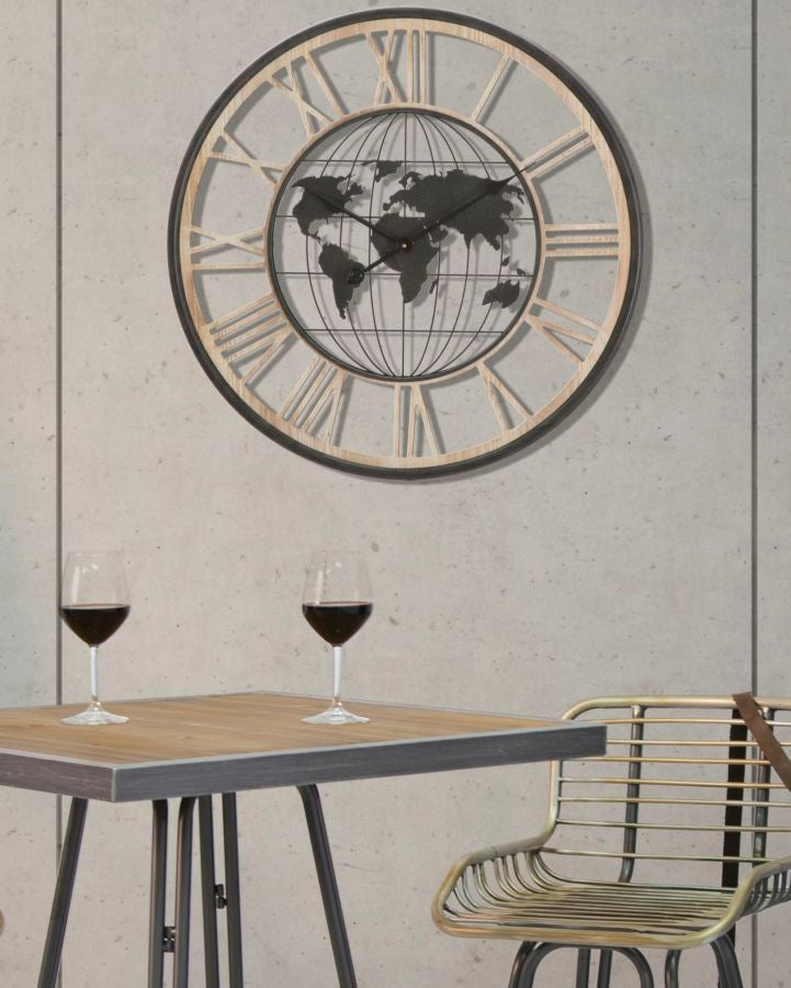 Zidni sat world dark cm ø 70x5