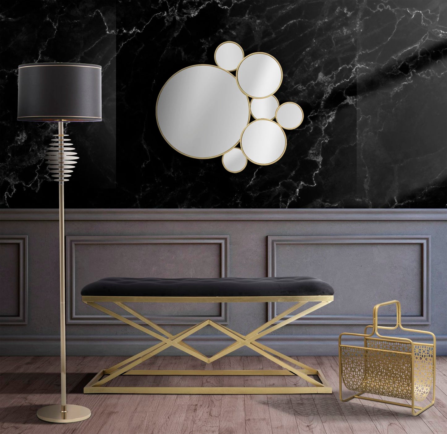 Zidno ogledalo glam color cm 81x7,5x73