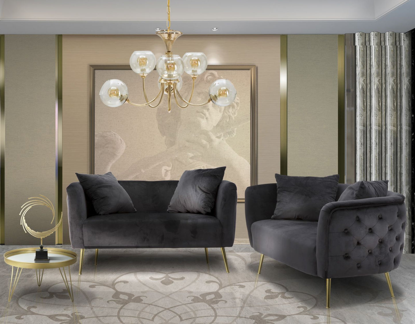 Sofa Bucarest crni cm 127x74x71