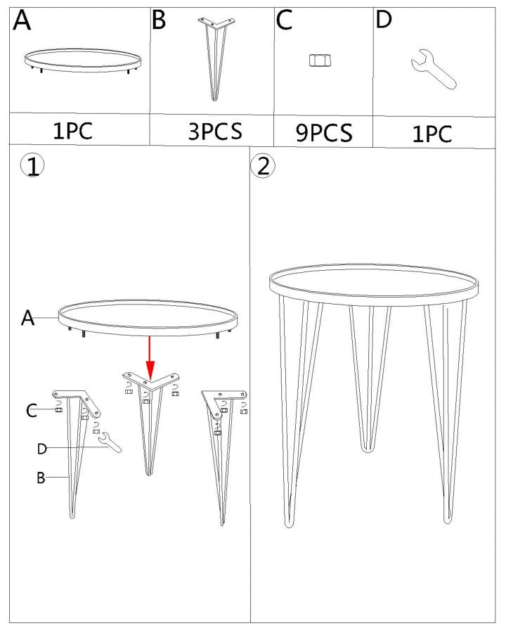 Coffee table glam gold-ogledalo cm ø 50x58,5