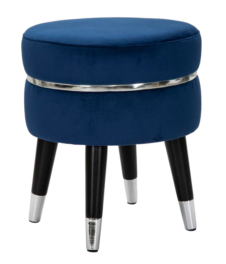 Tabure Paris blu-silver cm ø 35x40,5