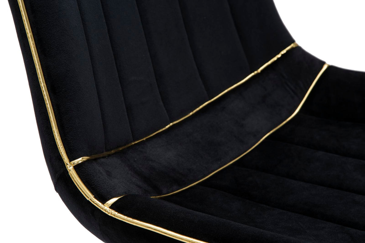 Stolica Paris crna-zlata, set 2 kom., 51 x 59 x 79 cm