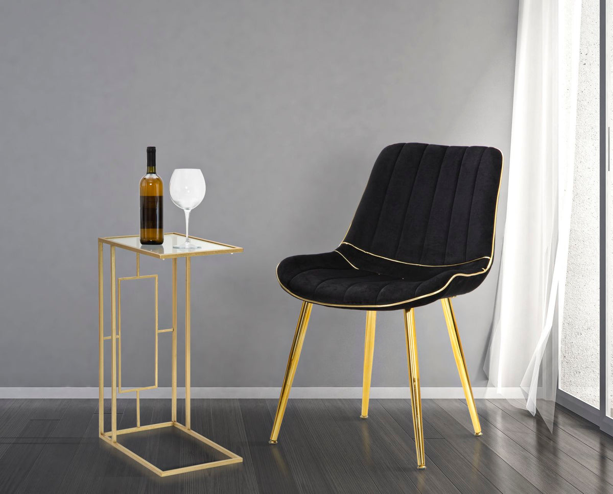 Stolica Paris crna-zlata, set 2 kom., 51 x 59 x 79 cm