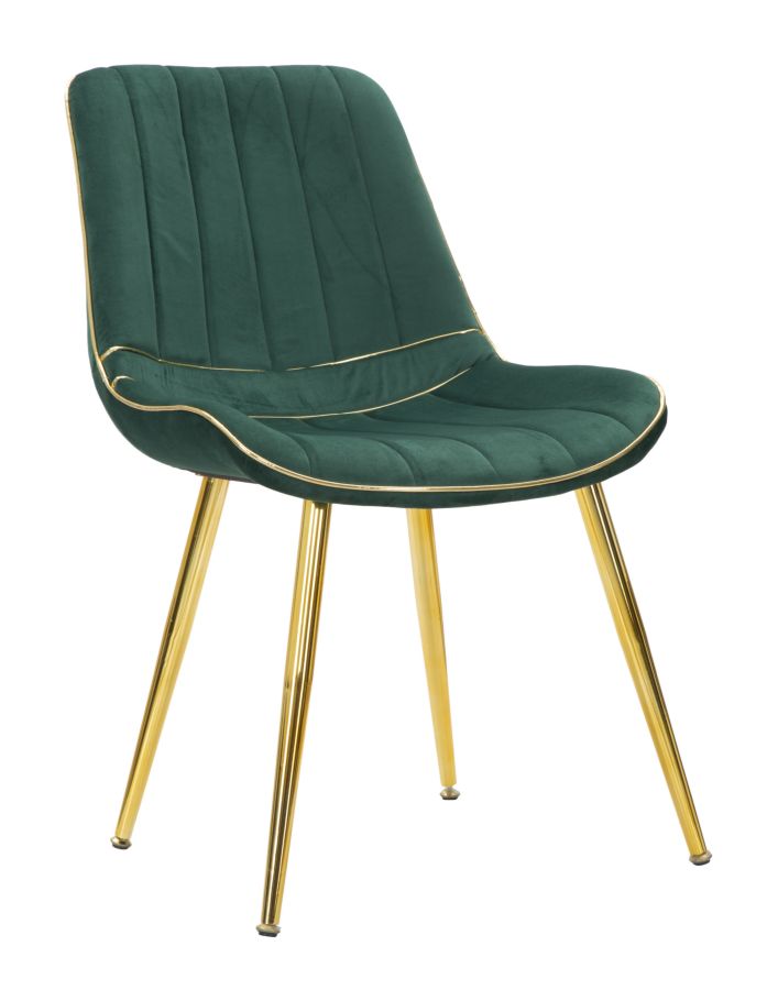 Stolica Paris zeleno-zlata, set od 2 kom., 51 x 59 x 79 cm