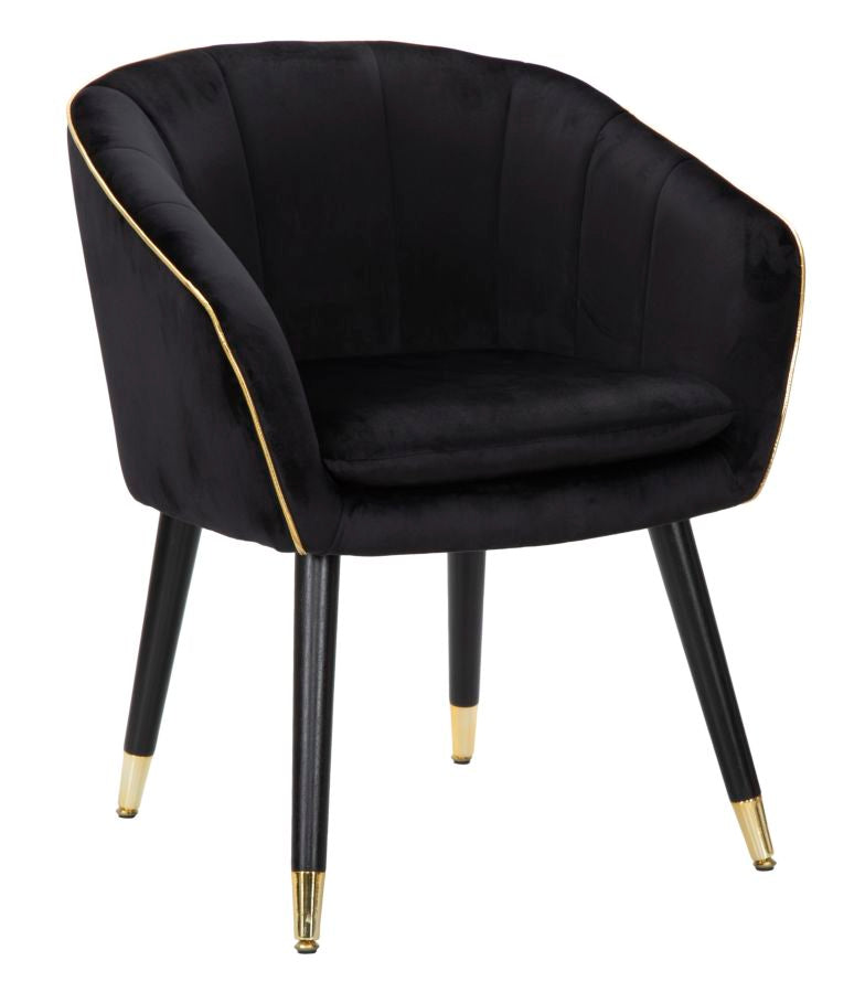 Fotelja Paris crno-zlata cm 62x58x78