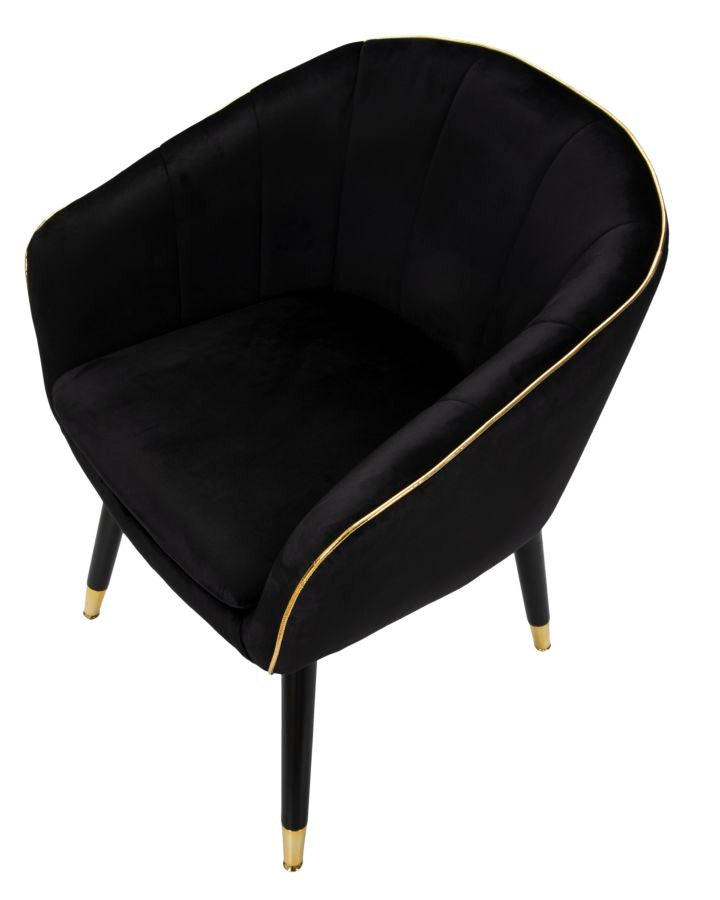 Fotelja Paris crno-zlata cm 62x58x78