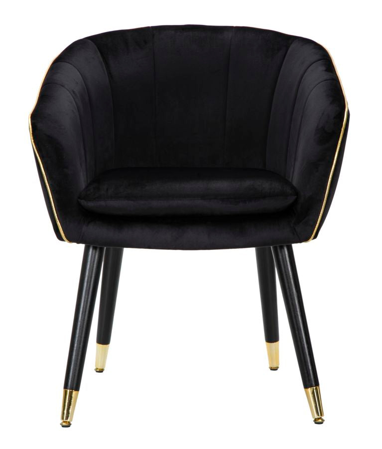 Fotelja Paris crno-zlata cm 62x58x78