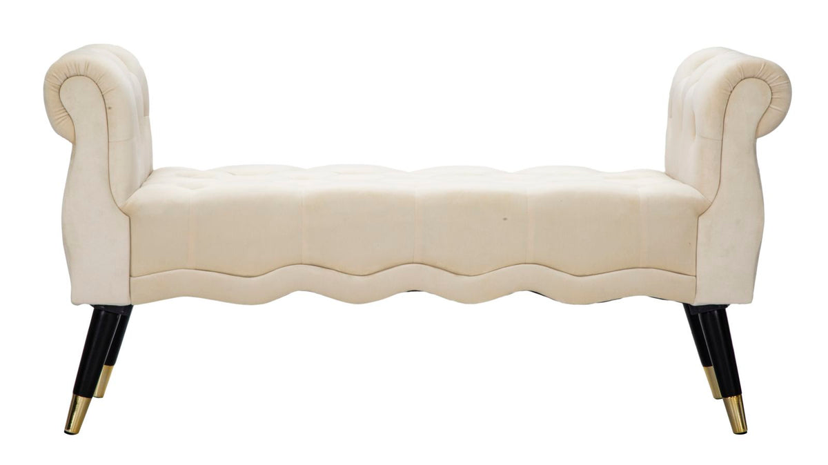 Klupa Paris kremasto-zlatne boje, 120 × 40 × 60 cm
