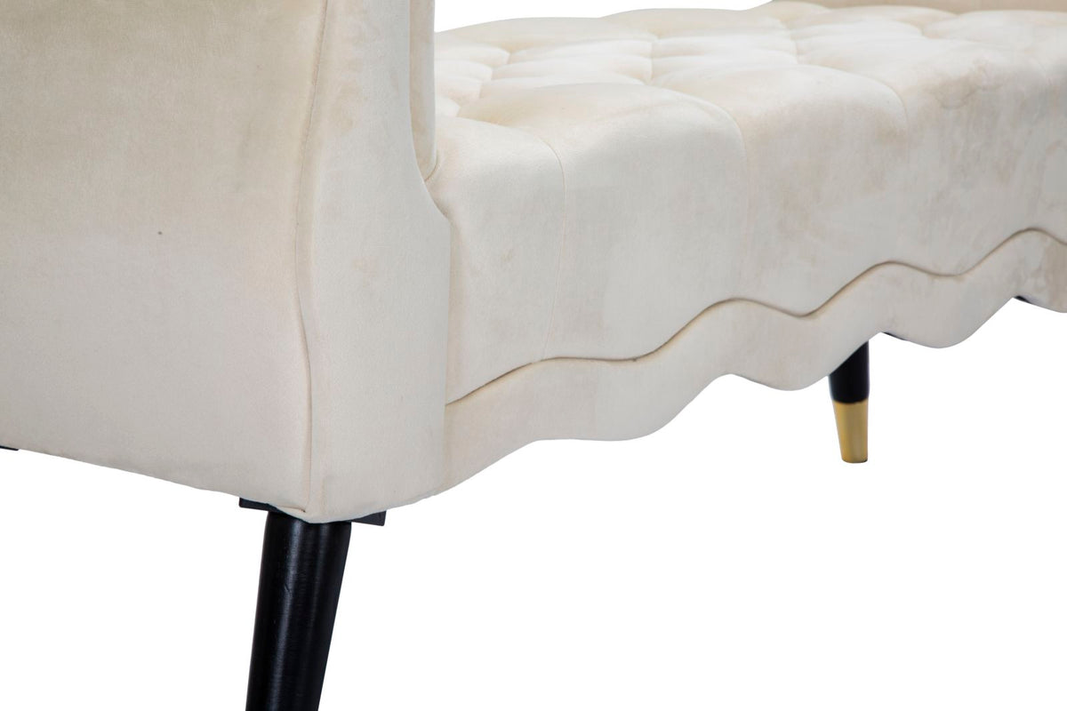 Klupa Paris kremasto-zlatne boje, 120 × 40 × 60 cm