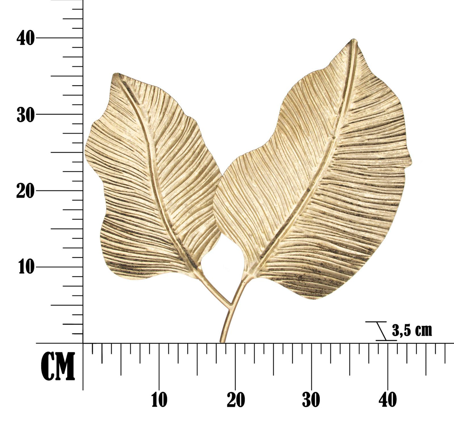 Ladica metalna zlatna double leaf cm 38x3x39