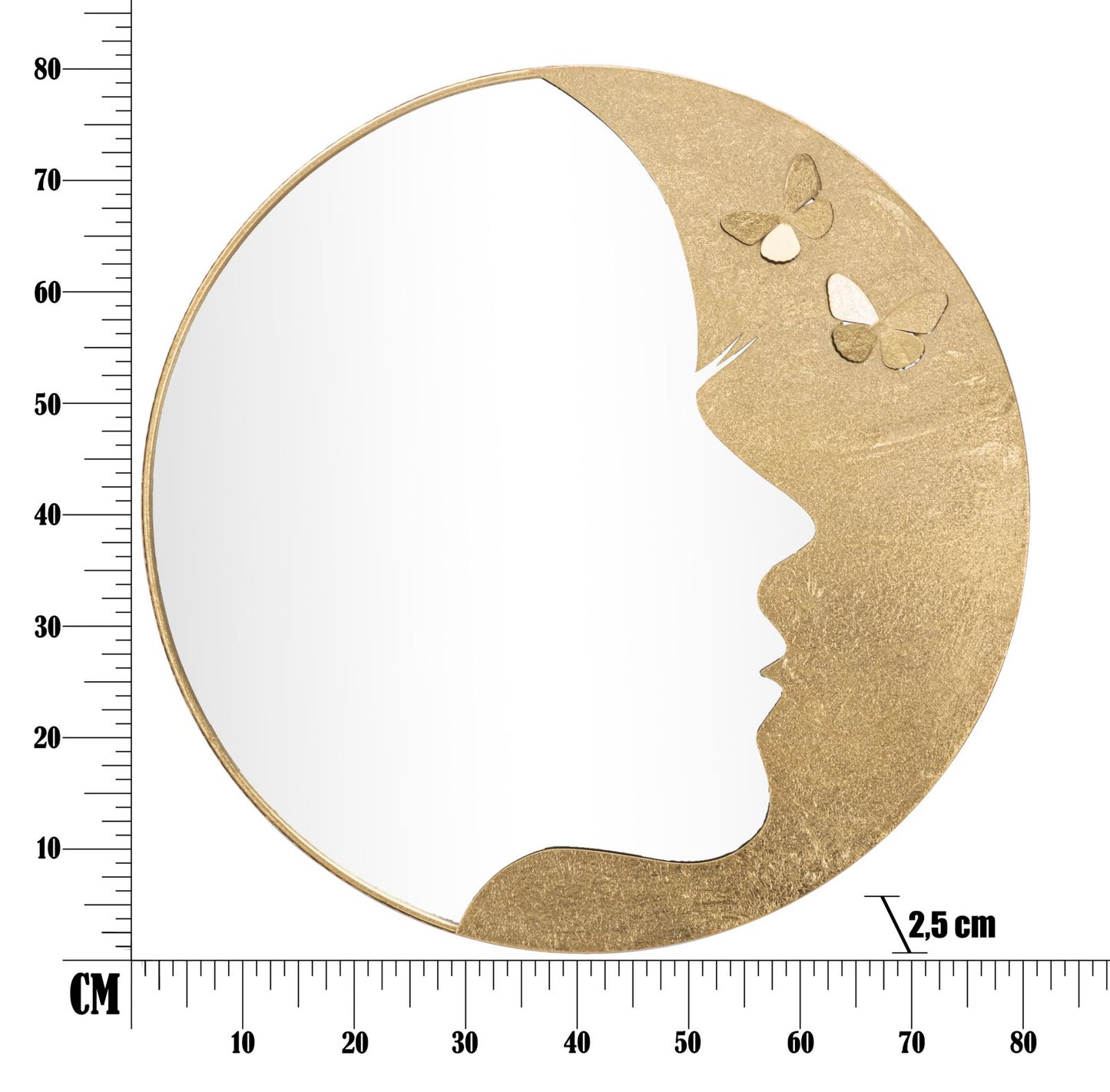 Zidno ogledalo lady luxy -a- ø cm 80x2,5 (ogledalo cm 59x70 )