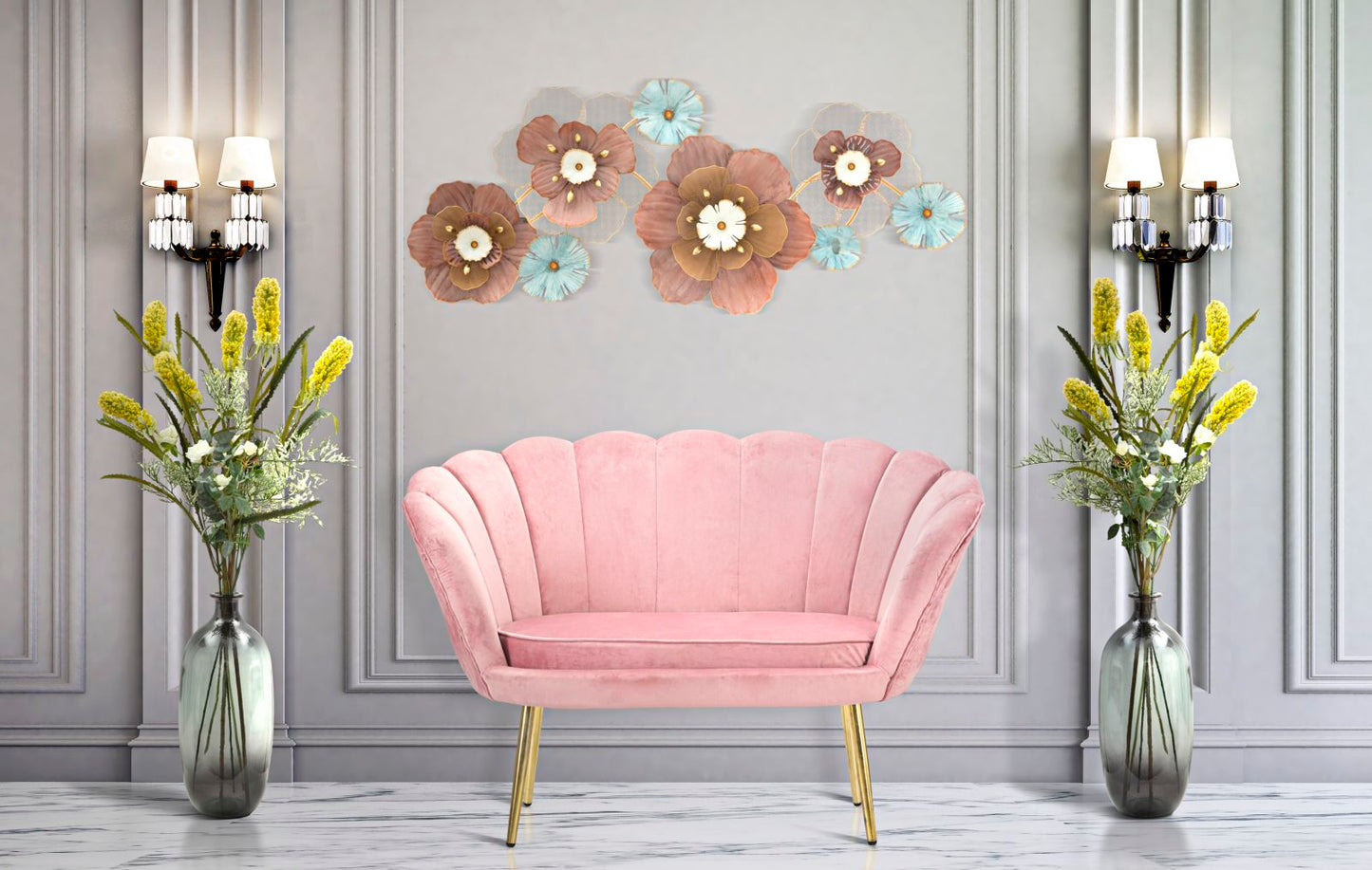 Sofa Vienna roza cm 130x74x84