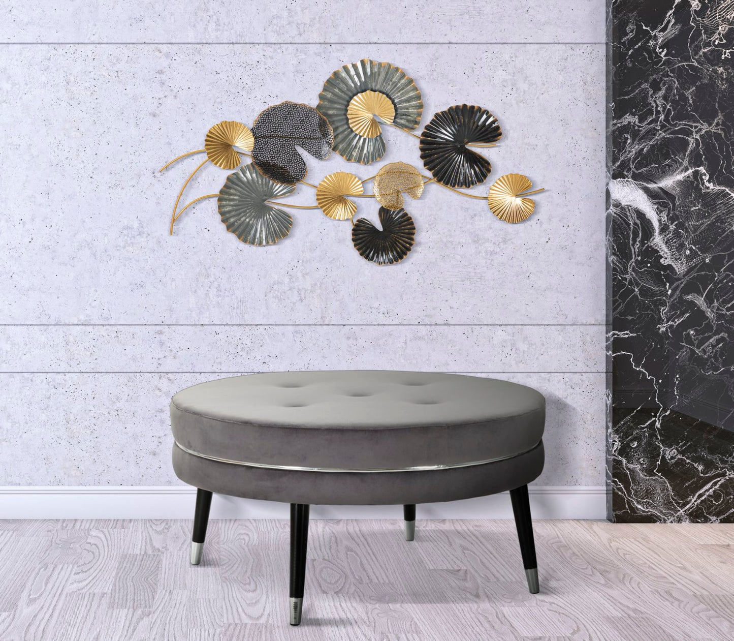 Tabure Paris xxl grigio-silver cm ø 90x46