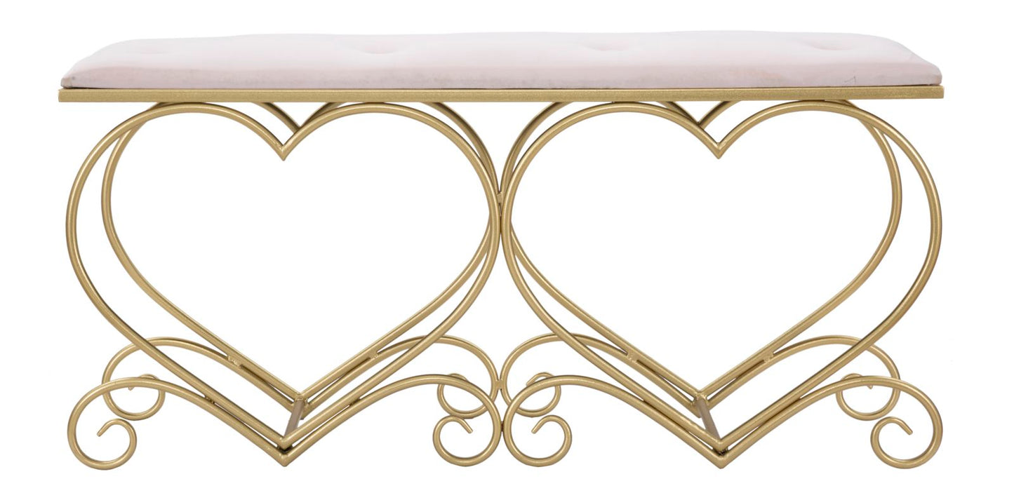 Klupica srce rosa cm 105x37,5x51,5