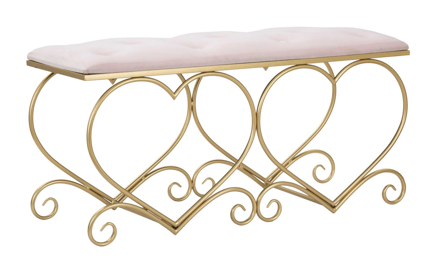 Klupica srce rosa cm 105x37,5x51,5