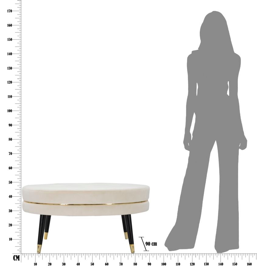 Tabure Paris xxl crema-gold cm ø 90x46