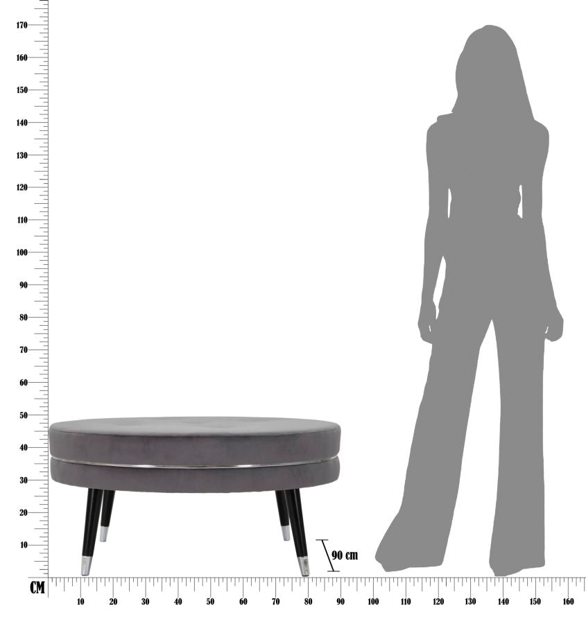Tabure Paris xxl grigio-silver cm ø 90x46