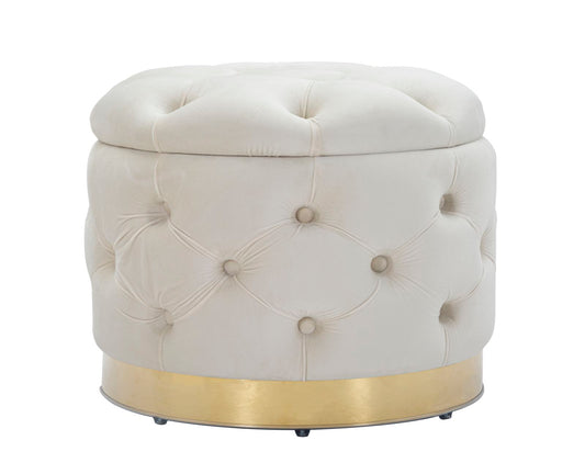 Taburet-spremište Rich crema cm ø 55x42