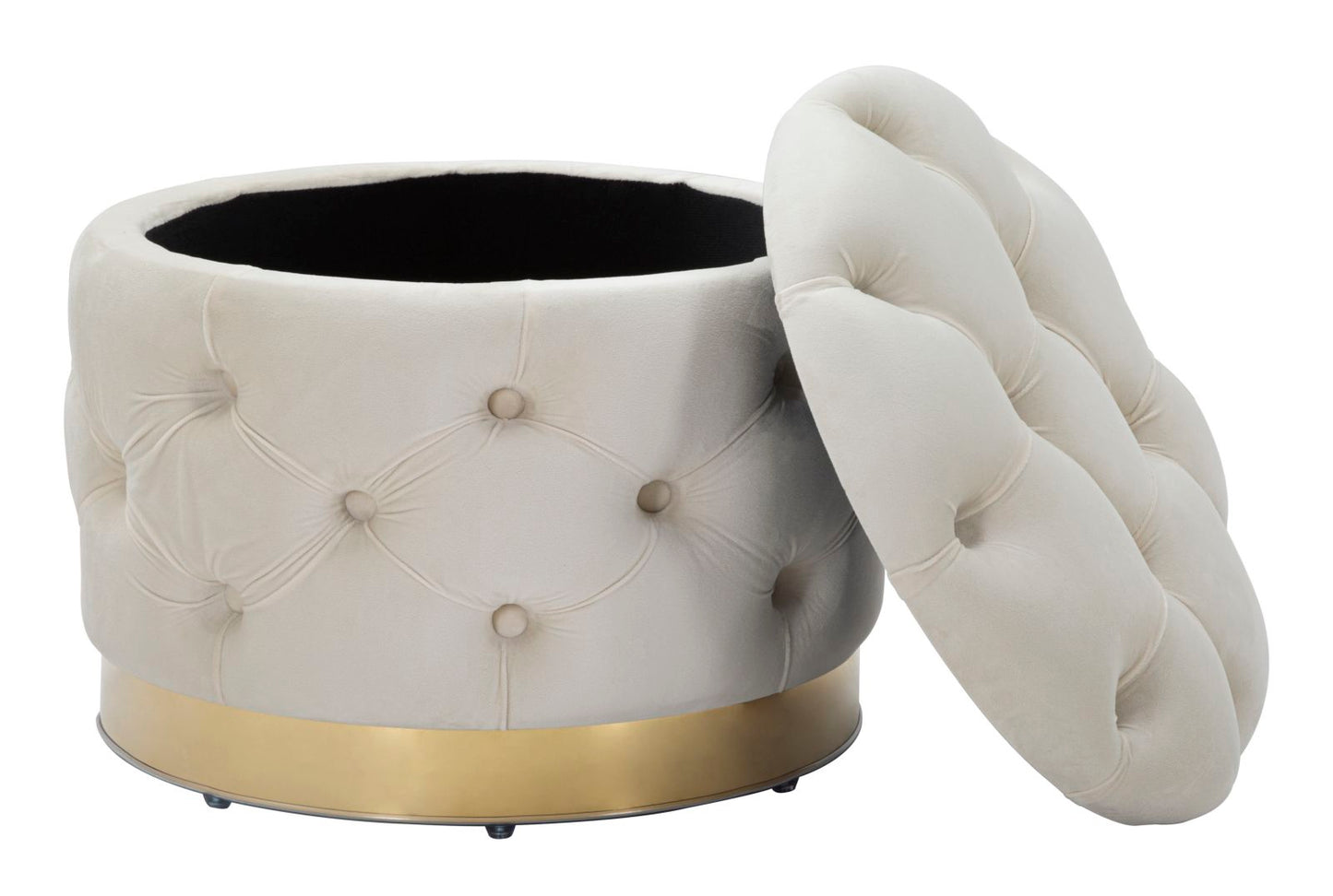 Taburet-spremište Rich crema cm ø 55x42