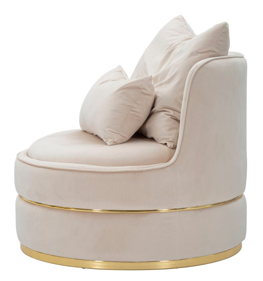 Fotelja Paris space crema-gold cm ø 84x72