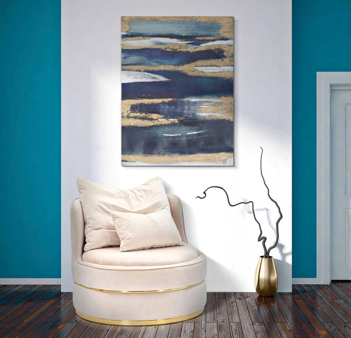 Fotelja Paris space crema-gold cm ø 84x72