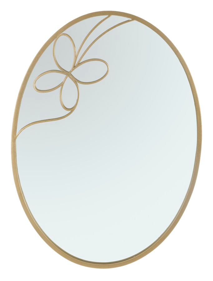 Zidno ogledalo zlatno leptir line cm 66x3x90