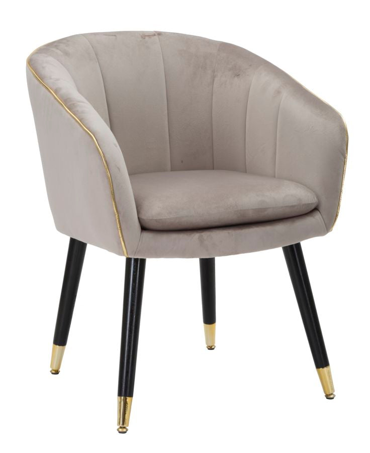 Fotelja Paris sivo-zlata cm 62x58x78