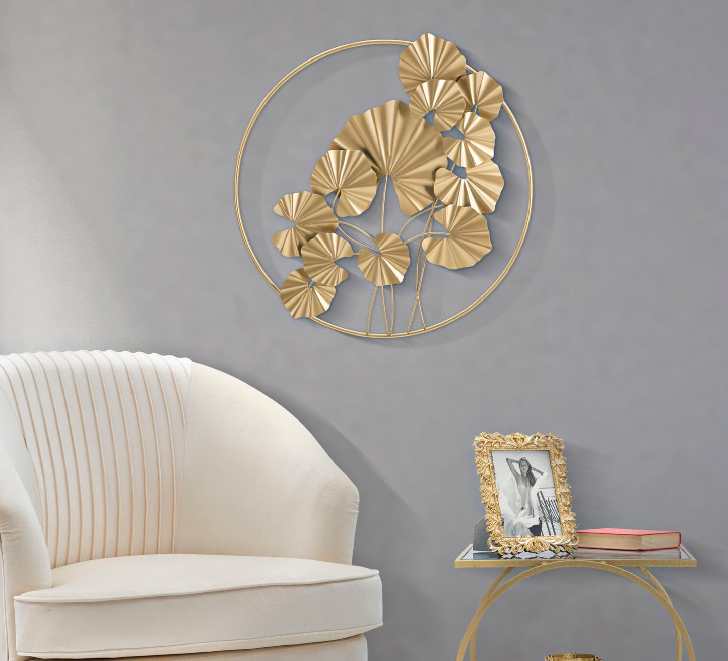 Metalni zidni panel okrugli list cm 59x3,9x62,75
