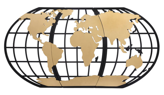 Metalni zidni panel world glam cm 133x3,5x70