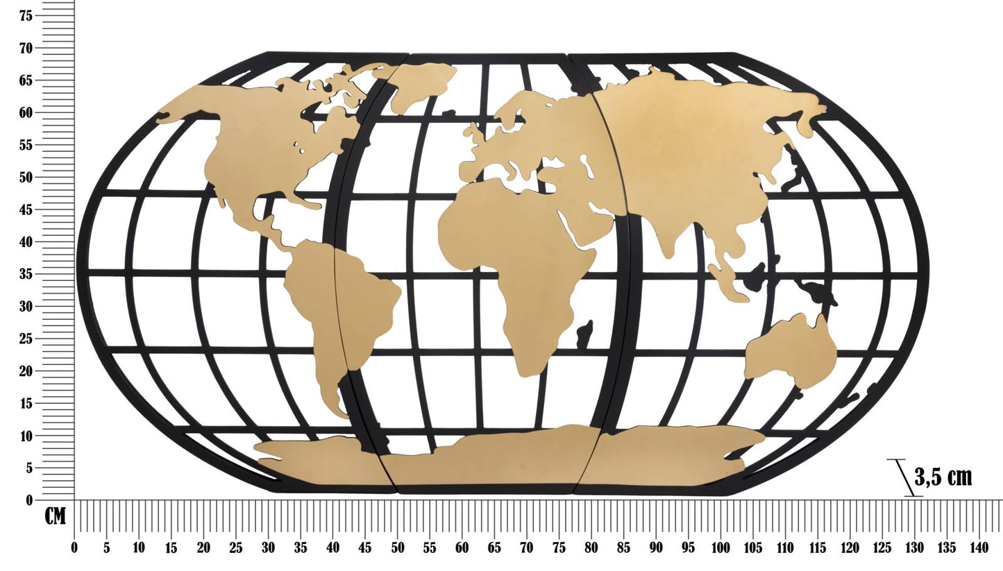 Metalni zidni panel world glam cm 133x3,5x70