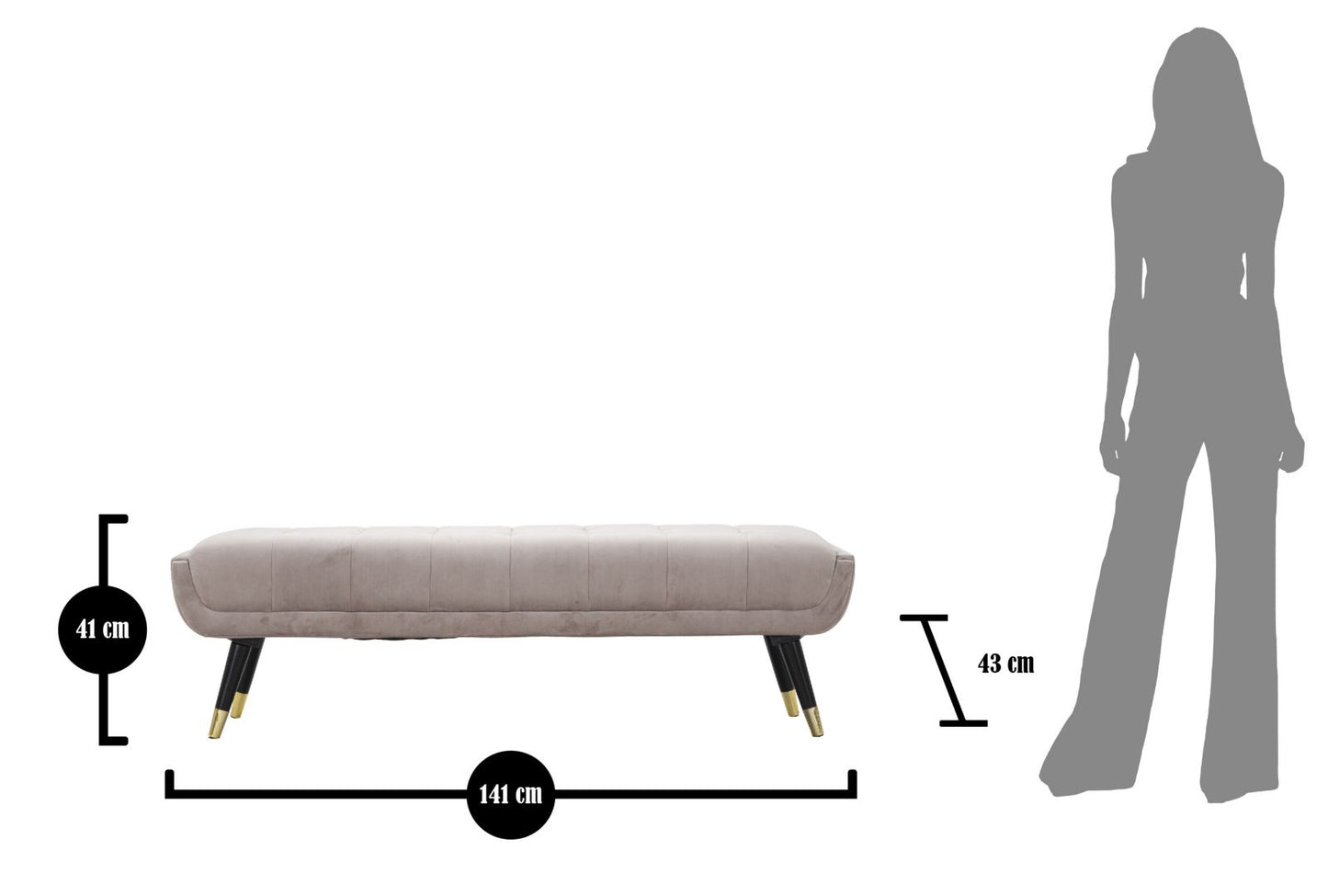 Klupica infinity grey cm 141x41x43