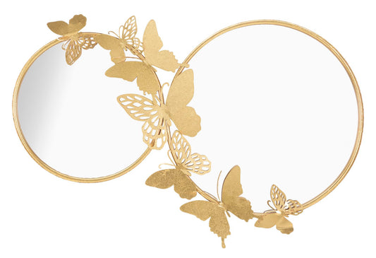 Zidno ogledalo dvostruko farfalle gold cm 81x3x52,5