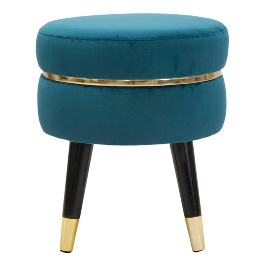Tabure Paris teal-zlato cm ø 35x40,5