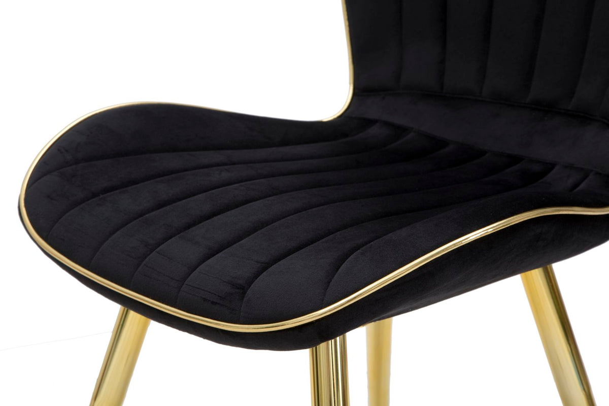 Stolica Paris space crna-zlata, set 2 kom, 46 x 58 x 77 cm
