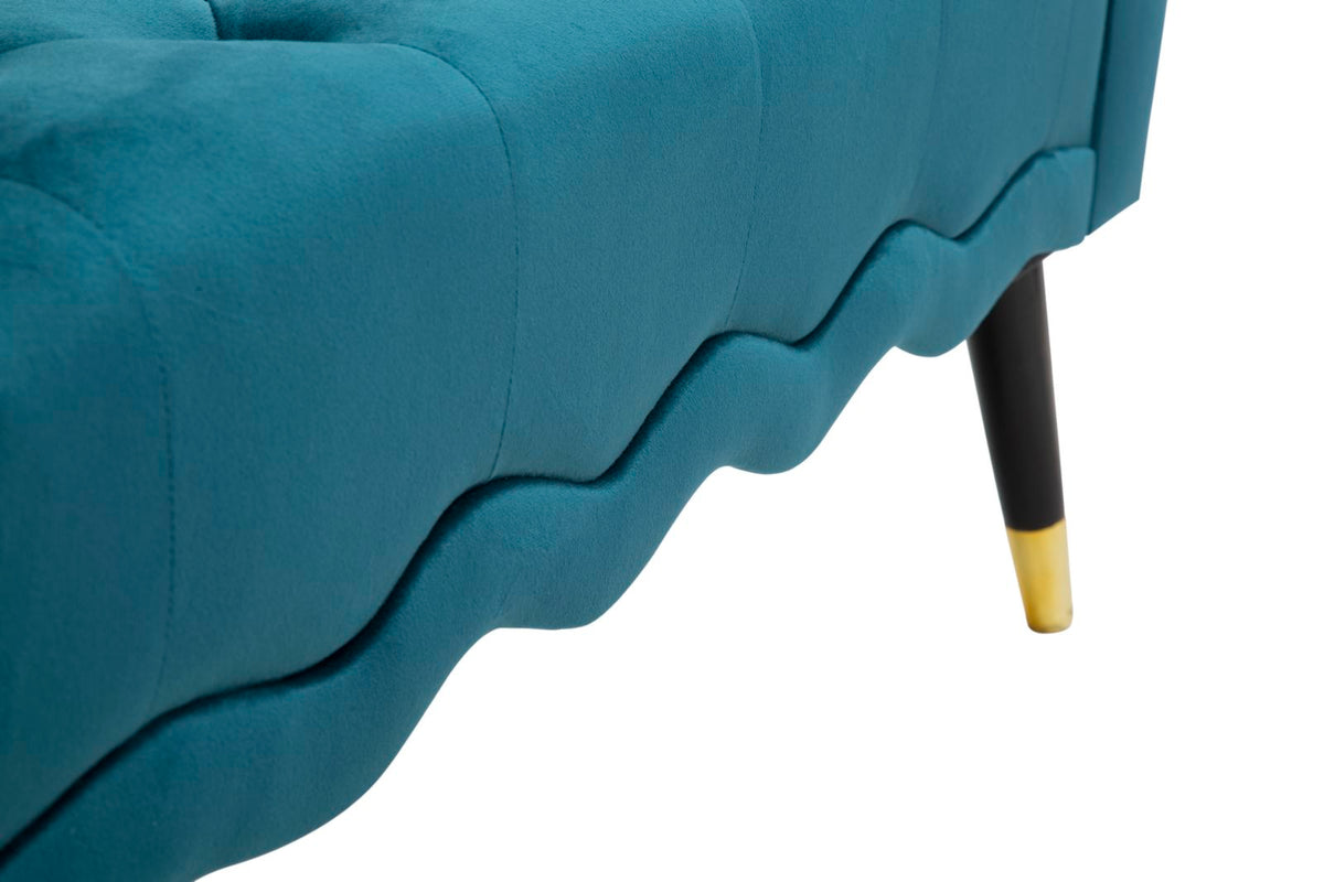 Klupica Paris, tirkizno-zlatna, 120 × 40 × 60 cm