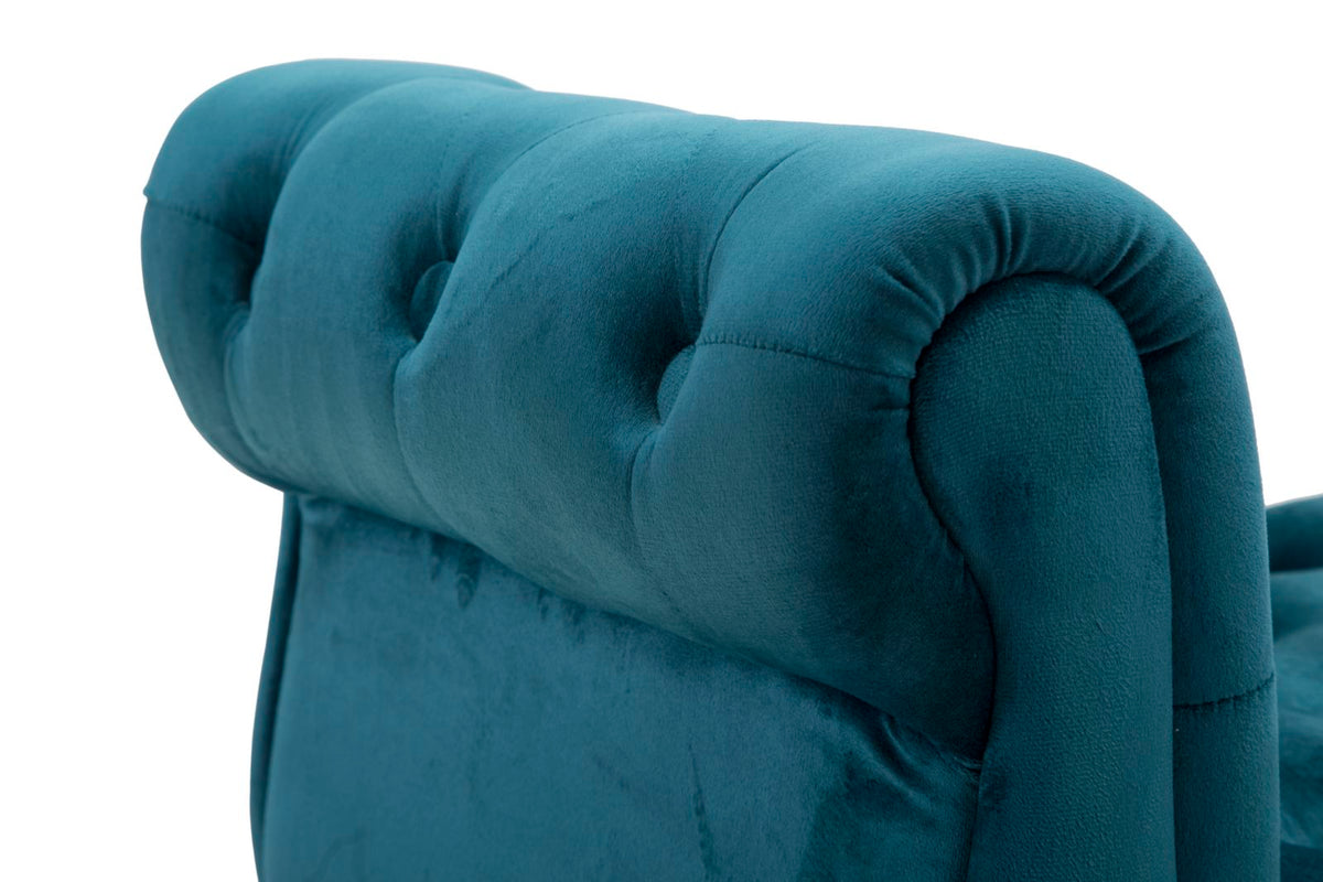 Klupica Paris, tirkizno-zlatna, 120 × 40 × 60 cm