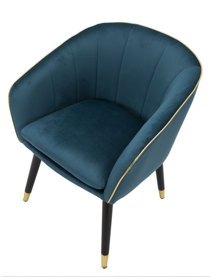 Fotelja Paris teal-gold cm 62x58x78