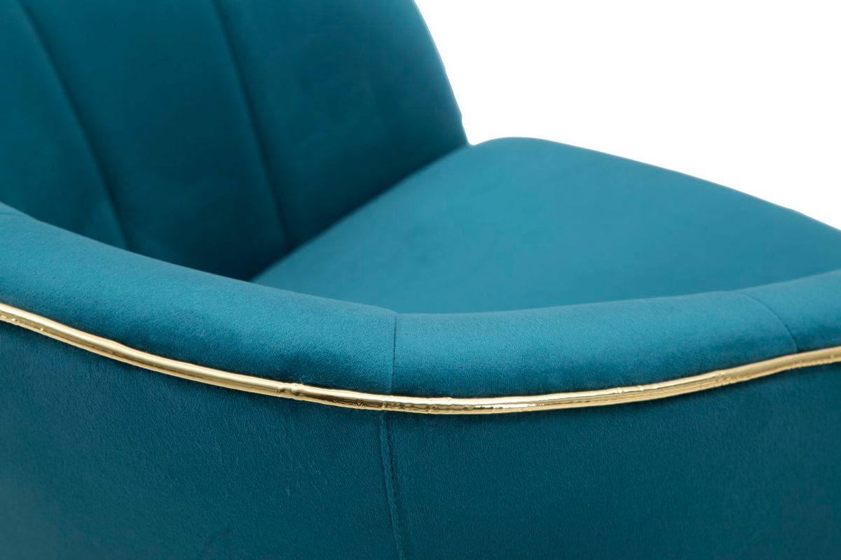 Fotelja Paris teal-gold cm 62x58x78