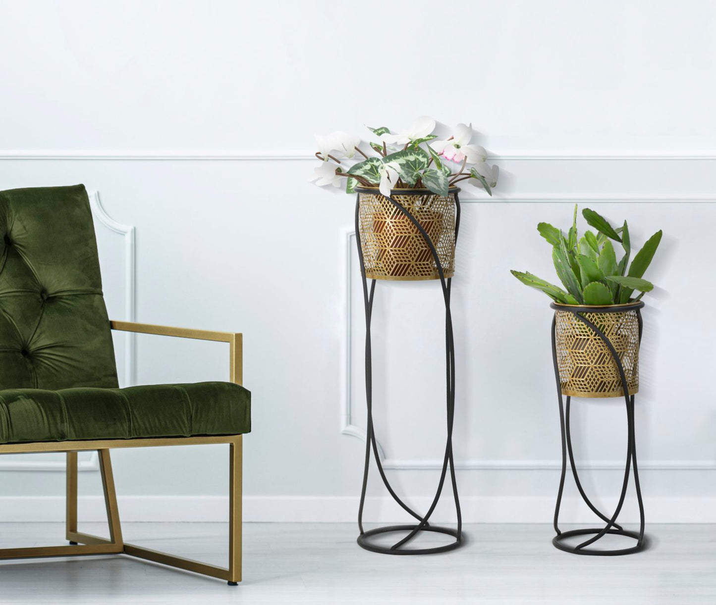 Stalak za cvijeće curvy set 2kom cm ø 23x76-20x51