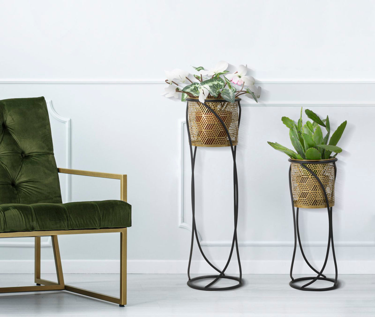 Stalak za cvijeće curvy set 2kom cm ø 23x76-20x51