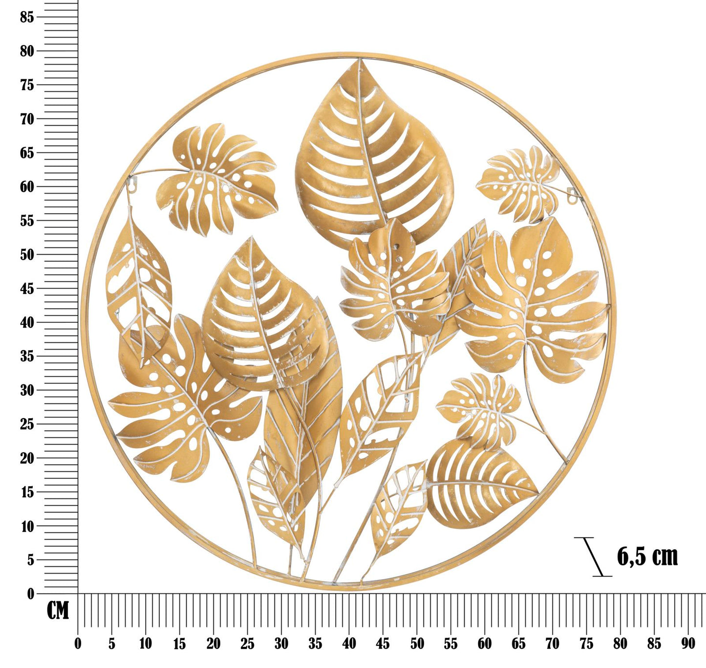 Zidna metalna dekoracija jungle okrugla cm ø 80x6.5