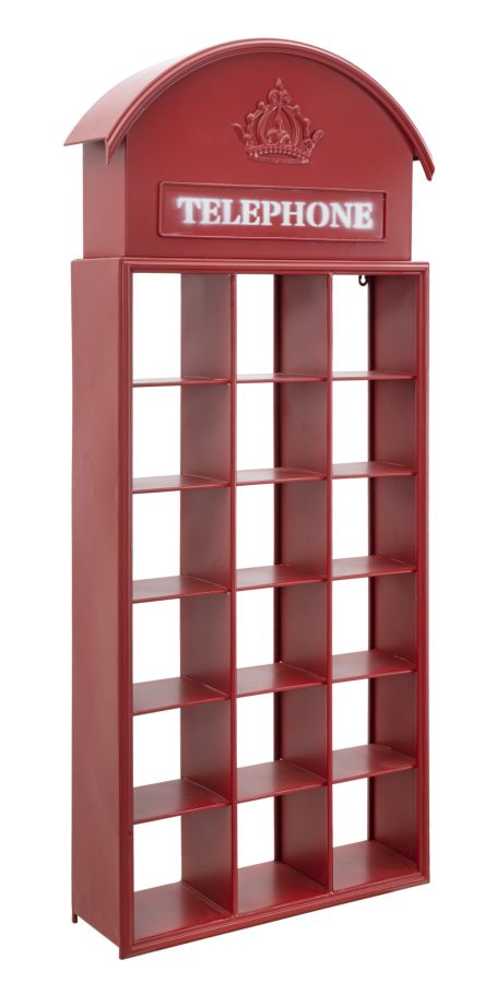 Zidna polica u obliku telefonske govornice cm 52x15x120