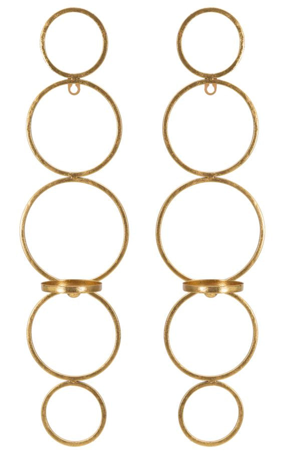 Zidni svijećnjak okrugli set 2 kom cm 14x10,5x58,5