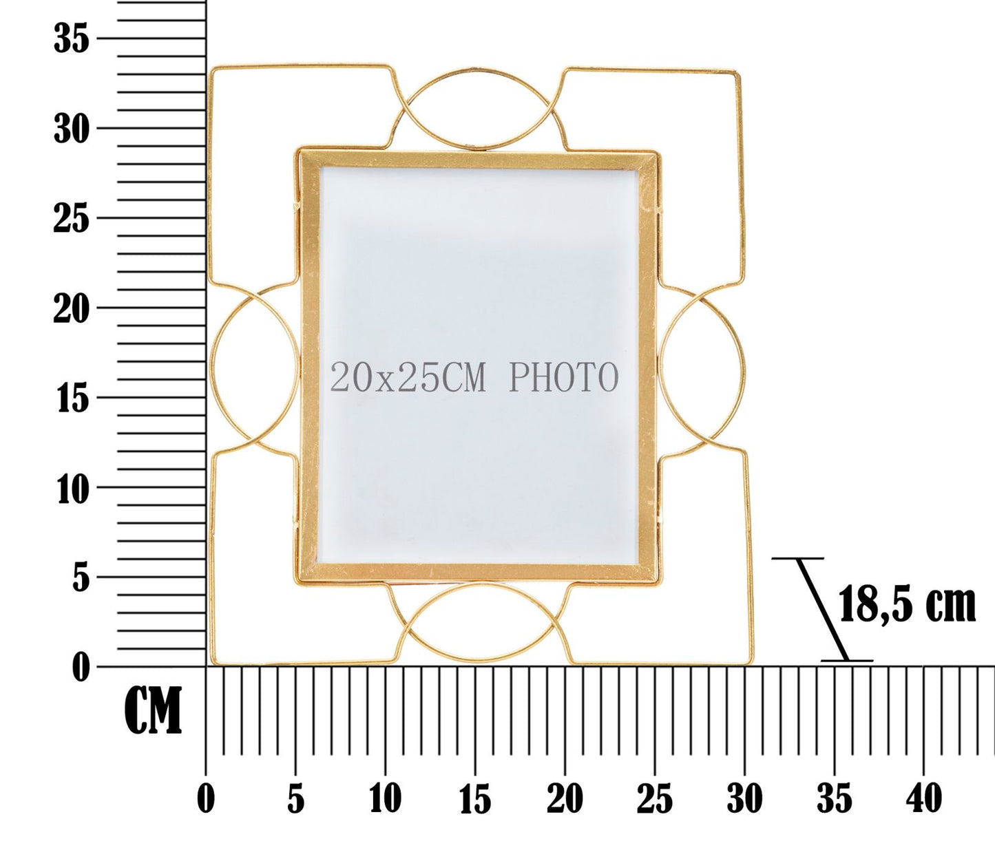 Metalni okvir glam u cm 30,5x18,5x33,6 (veličina fotografije 20x25)