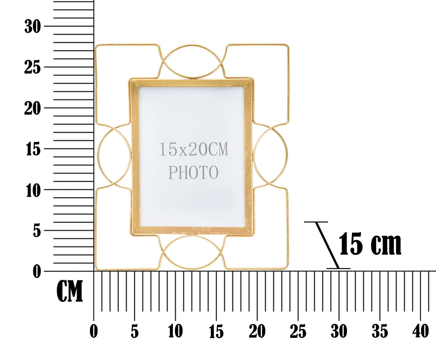 Metalni okvir glam u cm 24x15x28 (veličina fotografije 15x20)