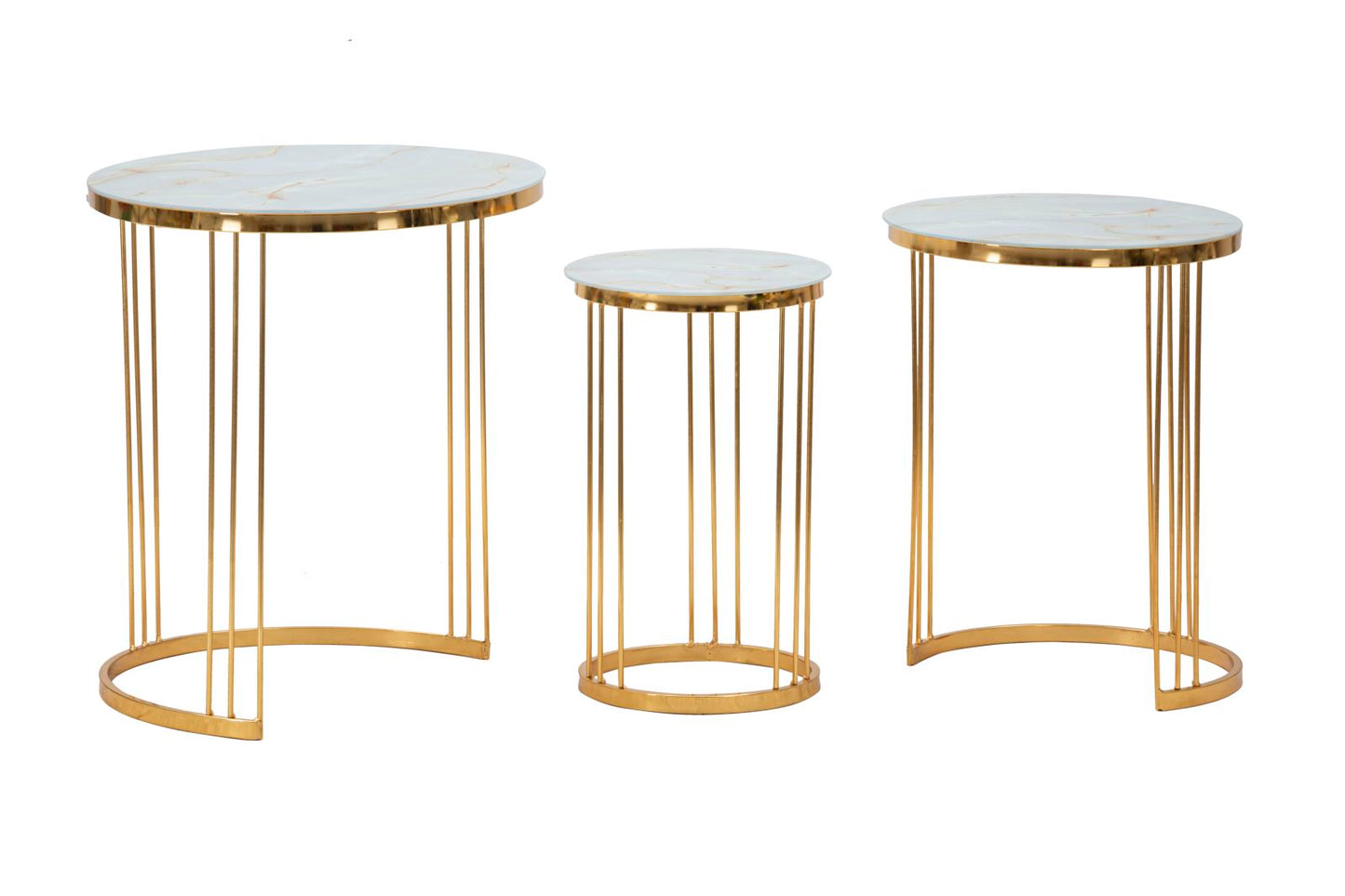 Stol jednostavni okrugli Paris 1 set 3kom cm ø 47x55,5-37,5x50,5-28,5x45,5
