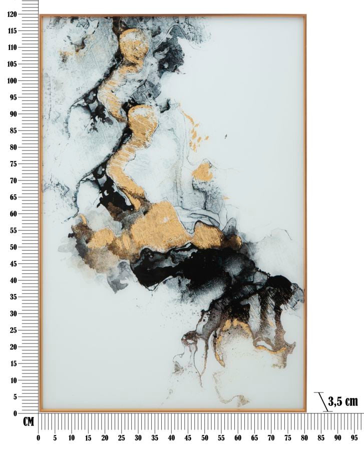 Stakleni zidni panel s okvirom ghost cm 80x3,5x120