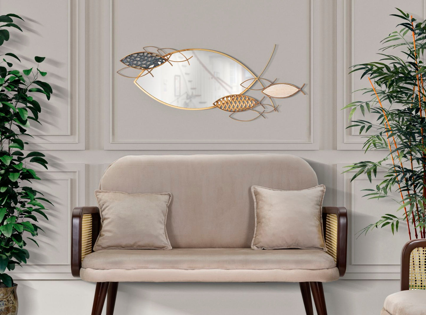 Zidno ogledalo riba cm 91x4,5x39